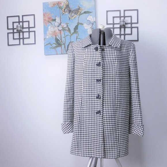 Tahari Jackets & Blazers - Tahari ASL Black and White Houndstooth Pea Coat